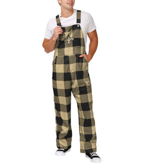 NFL TEAM APPAREL Mens New Orleans Saints Logo Overalls Large Gold Black Logo NWT